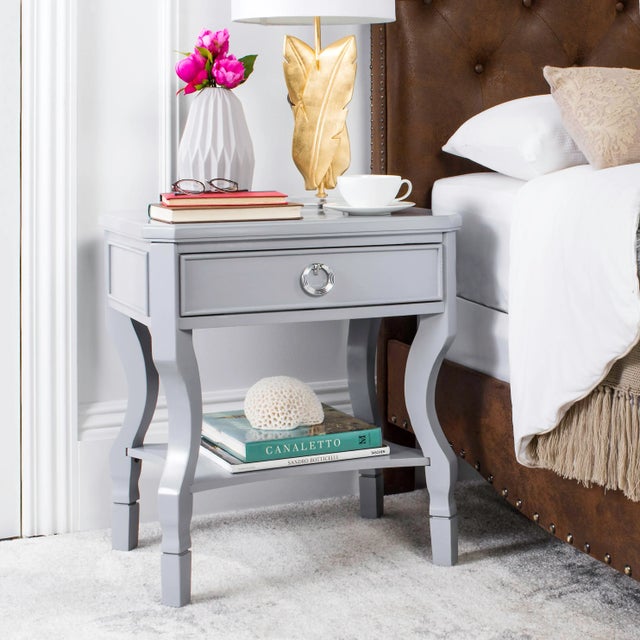 One Drawer Nightstand in Grey For Sale - Image 10 of 11