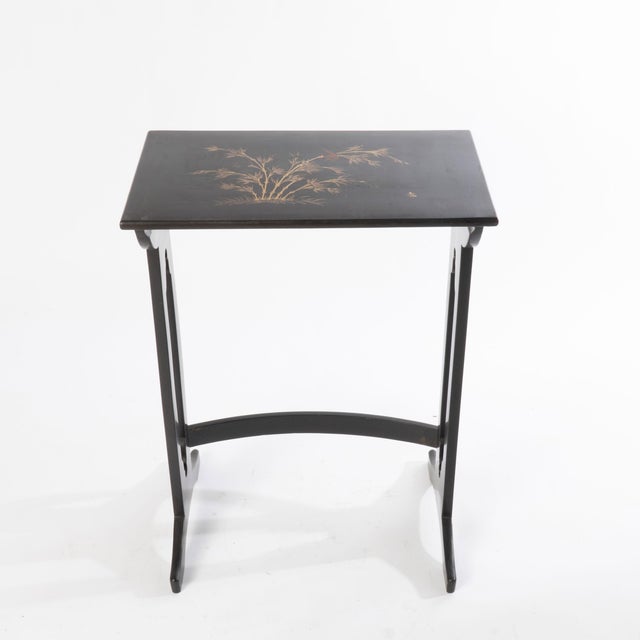 Early 20th Century Asian Lacquered Four Piece Nesting Tables - Set of 4 For Sale - Image 5 of 12