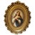 Hand Painted Porcelain Plaque Of Woman For Sale - Image 4 of 4