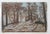 Textile 1956 Tonal Folk Art Winter Forest Landscape Painting For Sale - Image 7 of 8