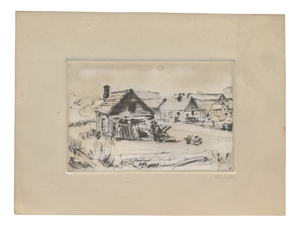 Village Scene, Etching, Ernst Krantz, Circa 1925