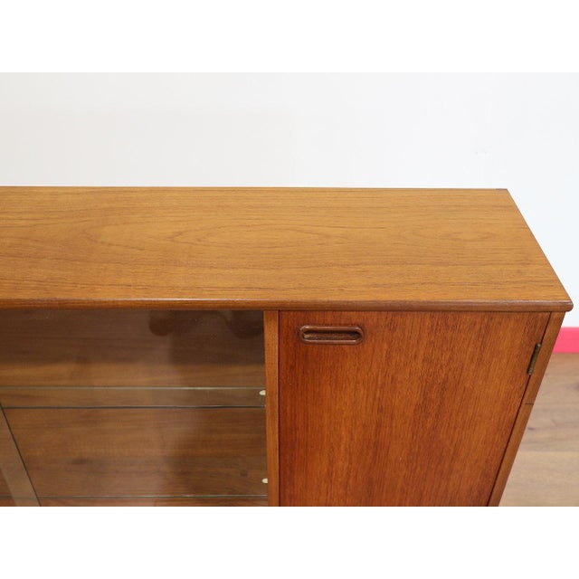 Mid Century Modern Vintage Teak Display Hutch byTurnidge of London Danish Style For Sale - Image 13 of 15