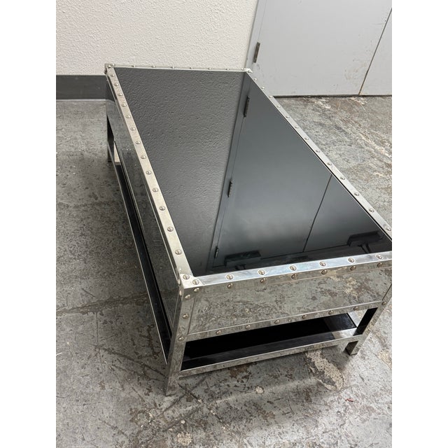 Industrial Z Gallerie Flight Trunk Coffee Table For Sale - Image 3 of 12