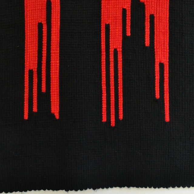 1960s Abstract Tapestry in Red & Black by Liesbeth Wiersma, 1969 For Sale - Image 5 of 8