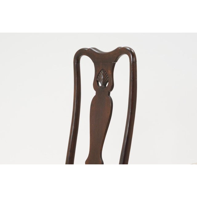 Queen Anne Style Dining Chairs in Jaquard Fabric, 1890s, Set of 4 For Sale - Image 18 of 18