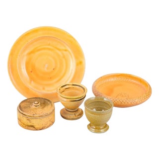 Vitage Ceramic Collection in Uranium Glaze from Kähler, 1940s, Set of 5 For Sale
