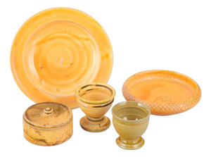 Vitage Ceramic Collection in Uranium Glaze from Kähler, 1940s, Set of 5