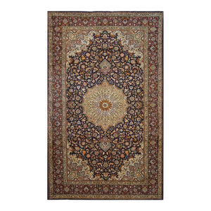 Antique Persian Tabriz 10 x 16 Ivory & Brown Handmade Area Rug #1143508