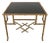 Hollywood Regency Gold Faux Bamboo Side Table For Sale