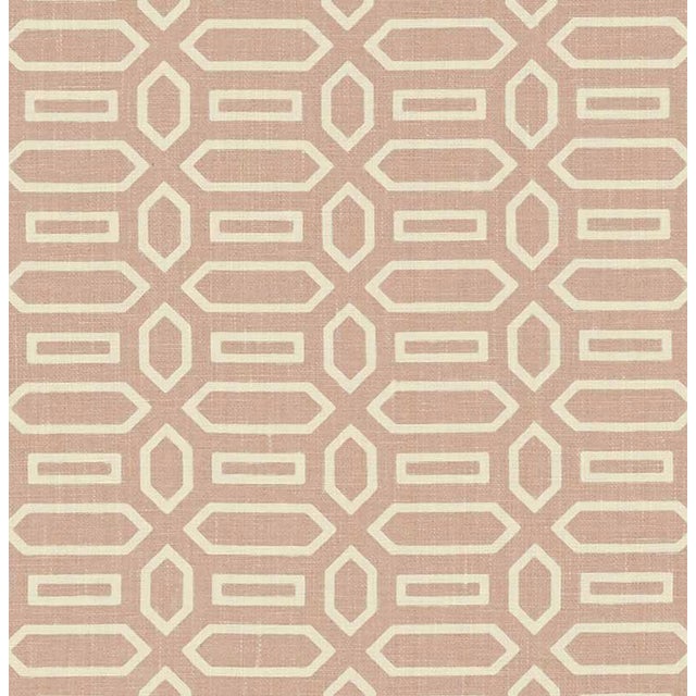 Sample- Schumacher X Veere Grenney Pavillion Fabric in Temple Pink For Sale