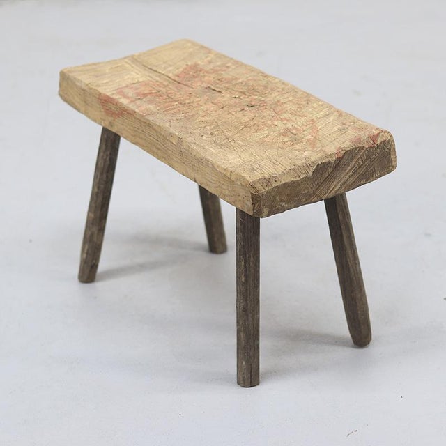 Antique Rustic Farmhouse Wabi Sabi Stool or Side Table For Sale - Image 10 of 10