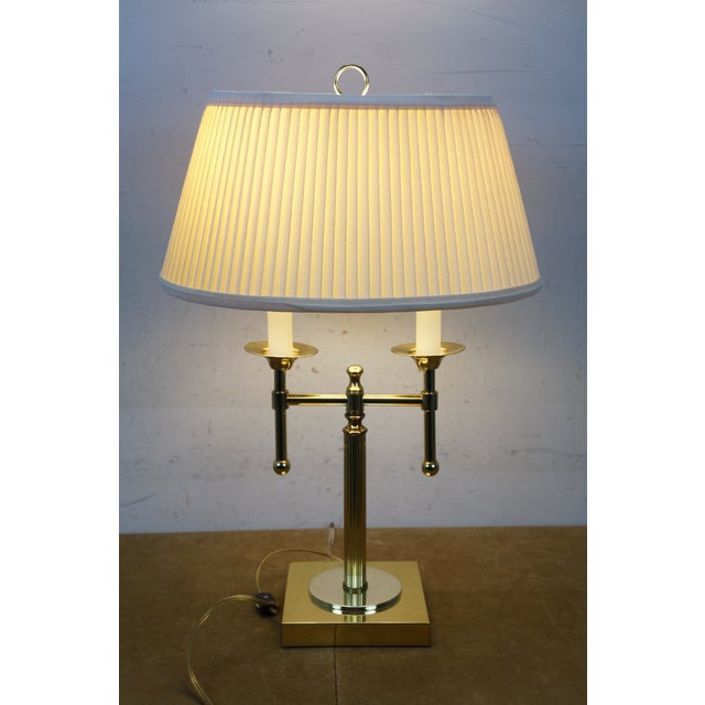 Robert Abbey Vintage Robert Abbey Brass French Bouillotte Two Light Banquet Table Lamp For Sale - Image 4 of 15
