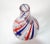 Marked Italian Blown Murano Decorative Vase Swirls of Red, White & Blue Color For Sale - Image 10 of 13