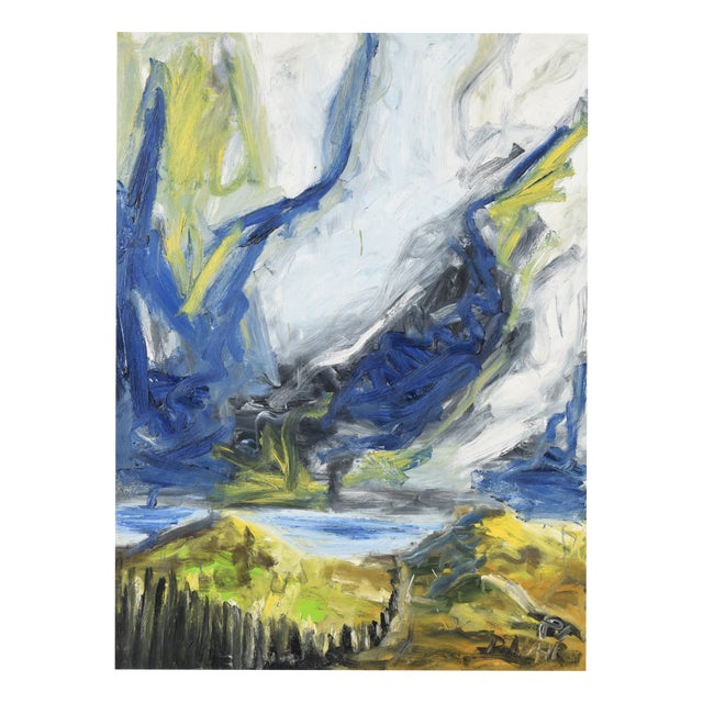 Dieter Nuhr, Thunderstorm at Sea, 1985, Large Acrylic Painting For Sale