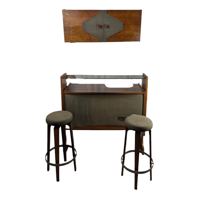 Vintage Mobile Bar in Teak, 1960s, Set of 4 For Sale