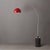 Mid-Century Modern 1980s 92-Inch Nova of California Adjustable Tambo Floor Lamp - Mid Century Modern Arc Lamp, Crimson Red Dome Shade, Oak Base, Dimmable For Sale - Image 3 of 7