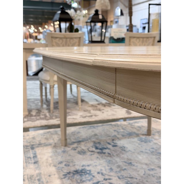 Late 20th Century Gustavian Painted Oval Dining Table Set For Sale In New York - Image 6 of 12