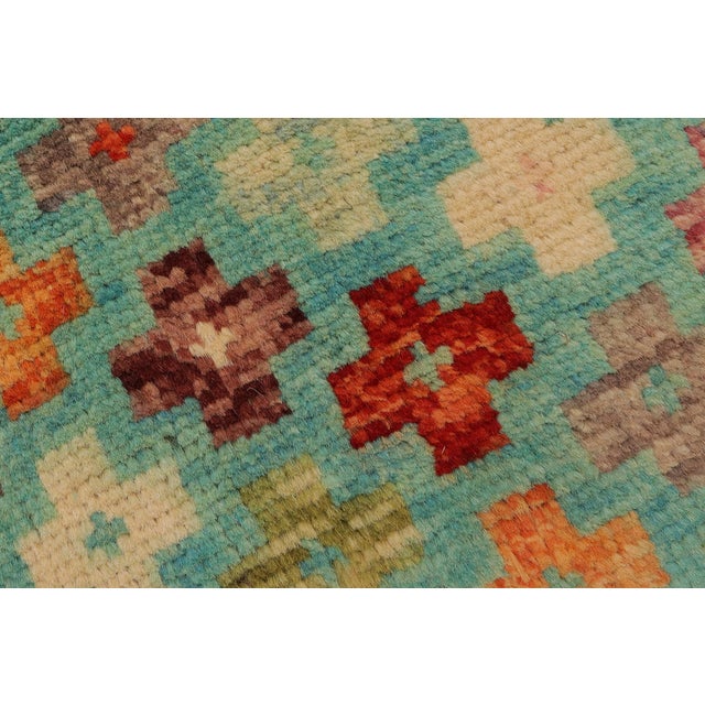 Textile Shabby Chic Balochi Blue/Rust Wool Rug - 3'2''x5'1'' For Sale - Image 7 of 11
