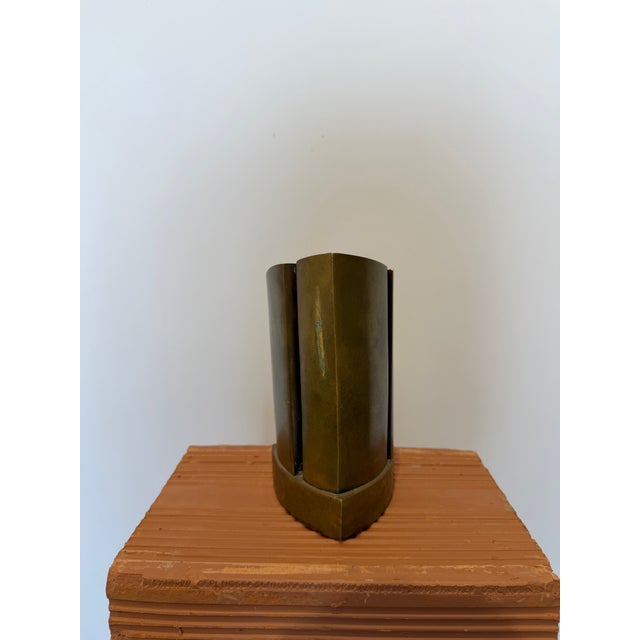 Metal Modernist Bronze Sculpture on Bronze Base, Brazil 1980s For Sale - Image 7 of 14