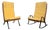 Mid-Century Teak and Ebonised Steel Shell Chairs with Upholstered Cushions in the style of Gerrit Rietveld, 1960s, Set of 2 For Sale