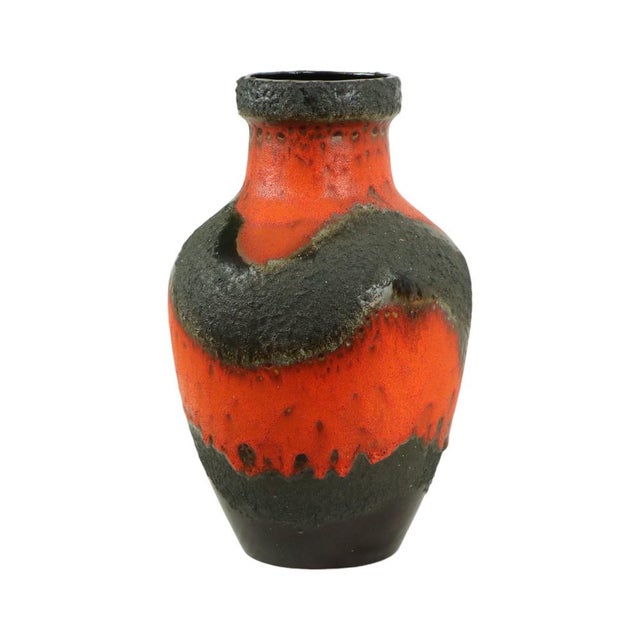 1970s Large Orange Fat Lava Vase from Carstens Tönnieshof, West Germany, 1960s For Sale - Image 5 of 11