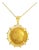 14K Yellow Gold Italian Coin Pendant Necklace For Sale