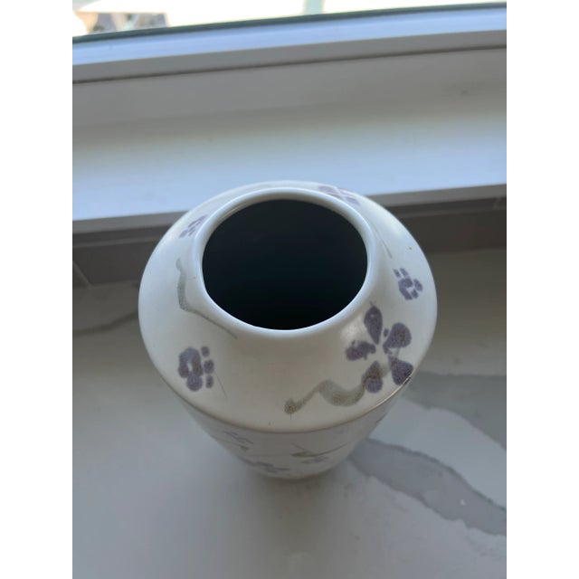 Art Deco Studio Art Pottery Vase Teal and Plum For Sale - Image 3 of 8