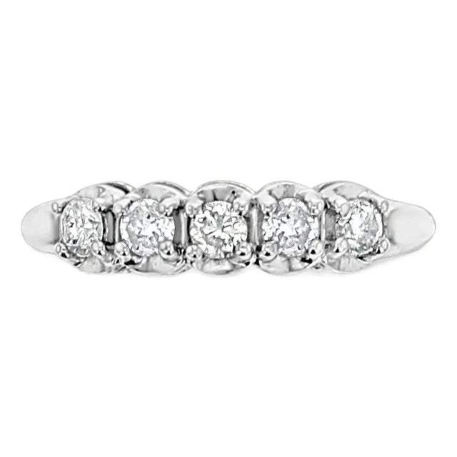 Diamond Wedding Band .44cttw 14k White Gold, Size 6 For Sale