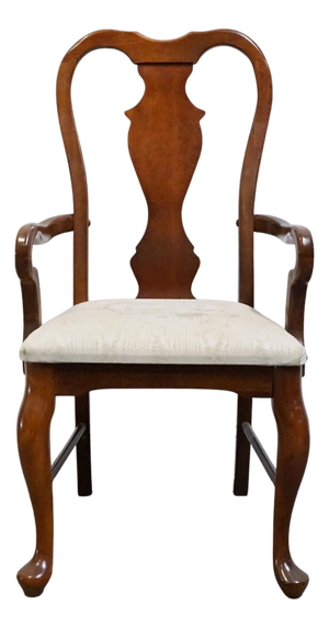 Bassett Furniture Solid Cherry Traditional Queen Anne Style Dining Arm Chair 4270-594