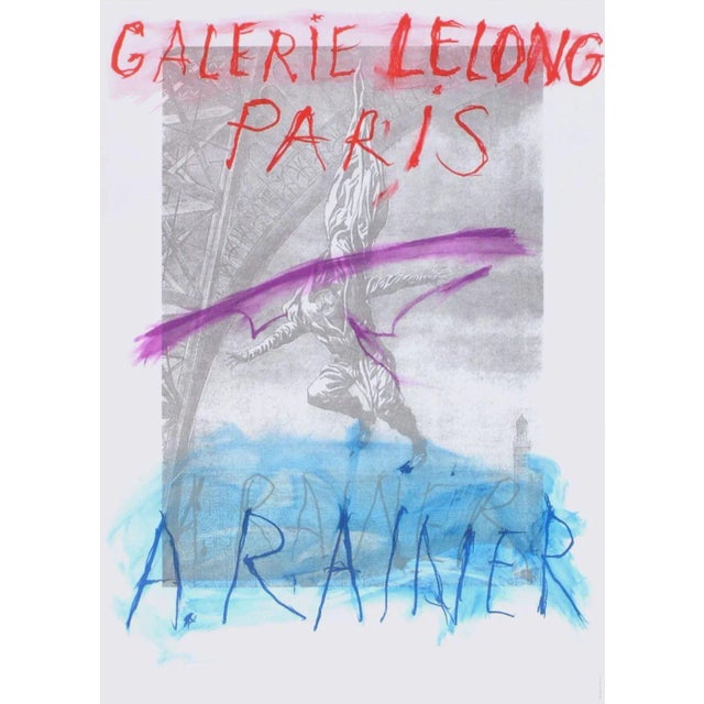Arnulf RAINER LELONG GALLERY 1990 original poster on matt poster paper signed in the plate printed by : Mourlot in mint...