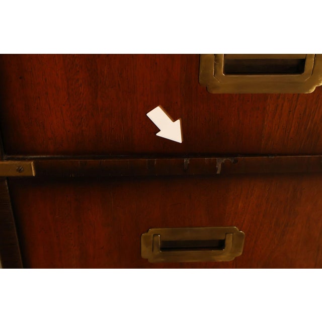 Lane Campaign Style Walnut Chest Of Drawers For Sale - Image 10 of 18