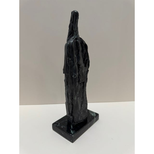 Mid 20th Century Larry Mohr Bronze Abstract Figurative Sculpture on Marble Base | Signed Estate Piece For Sale - Image 4 of 15