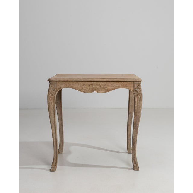 French Early 20th Century Louis XV Side Table In Oak For Sale - Image 3 of 13