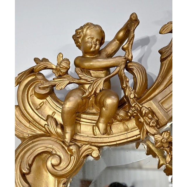 Napoleon III Golden Wood Mirror, Mid-19th Century For Sale - Image 10 of 18