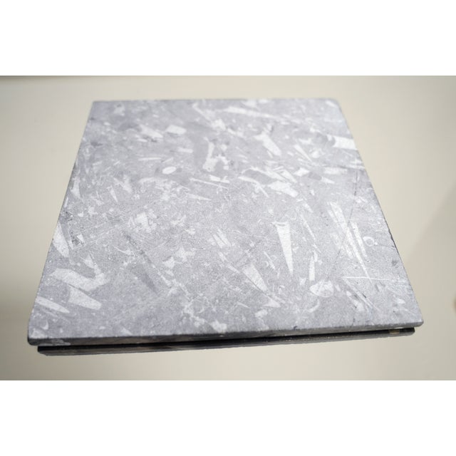 Mid-Century Brutalist Marble Chess Board Set with Black and White Orthoceras Fossil Slab and Stone Pieces, 1950s, Set of 33 For Sale - Image 12 of 16