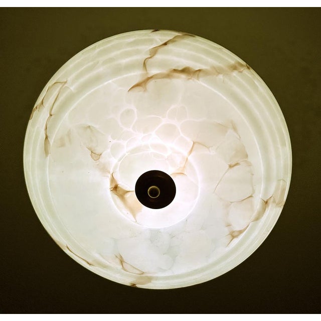 Art Deco Pendant Light in Green Marble Glass, 1930s For Sale - Image 15 of 18