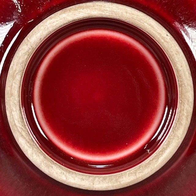 1990s Langyao Red Porcelain Gaiwan Tea Set, Ox‑Blood Red Glaze Teacup With Lid & Saucer For Sale - Image 9 of 9