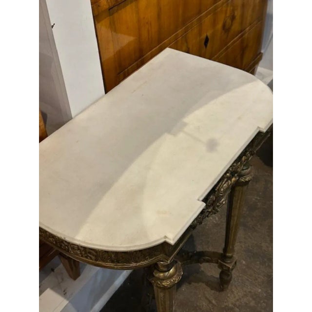 Gold 19th Century Carved and Giltwood Neo-Classical Console For Sale - Image 8 of 8