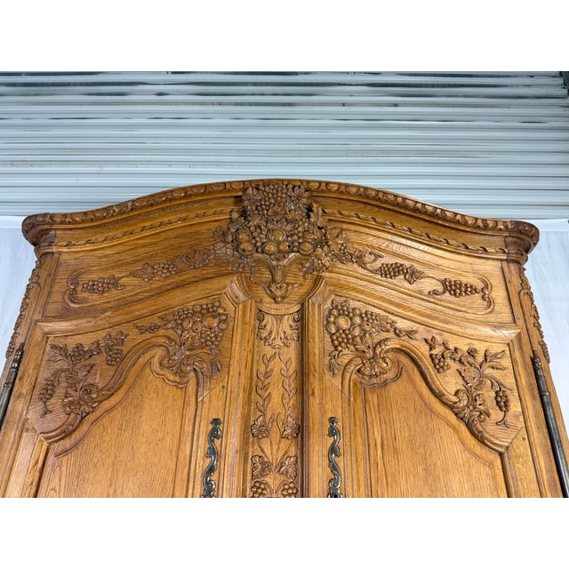 French Country 1840’s Antique Carved French Cupboard For Sale - Image 3 of 7