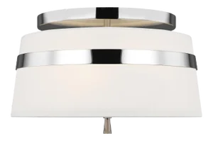 Alexa Hampton by Visual Comfort Studio Cordtlandt Small Semi-Flush Mount, Silver