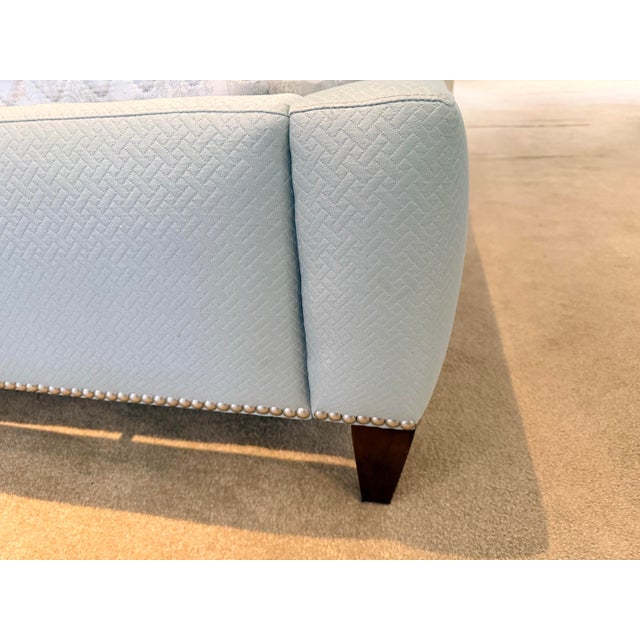 Contemporary Luxurious Drexel Tufted Nailhead Drexel Tufted Upholstered King Size Bed, Headboard, Footboard For Sale - Image 3 of 6