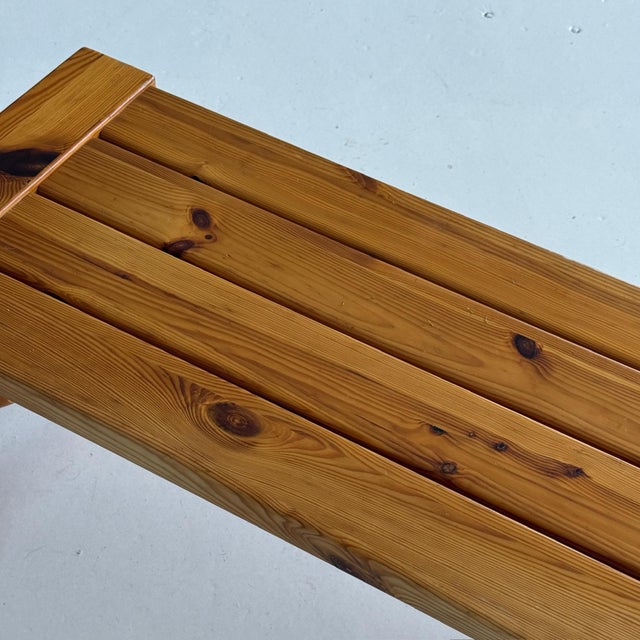 Wood 1970s Brutalist Carved Pine Table/Bench by Glas Master Markaryd For Sale - Image 7 of 8