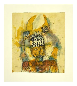 Sergio Barletta, Man and Moon, Mixed Media, 1961