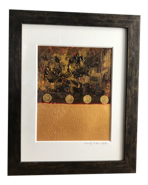 Original Wendy Plotkin-Mates Mixed Media/Gold Painting