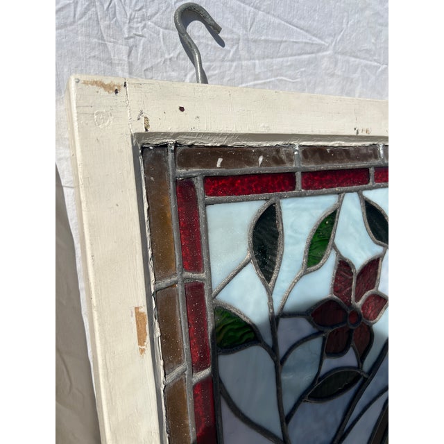 Pair of American Victorian Stained Glass Windows For Sale - Image 10 of 18