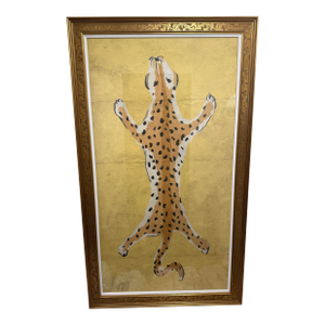 Leopard Series - Yellow by Dana Gibson, Framed Art Print
