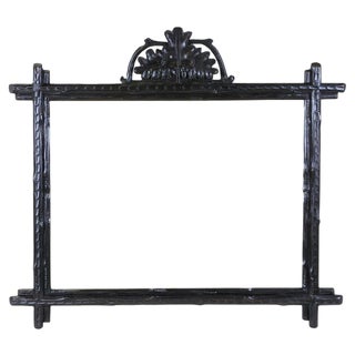 Austrian Black Forest Rustic Wall Mirror with Carved Oak Leaves, 1880 For Sale