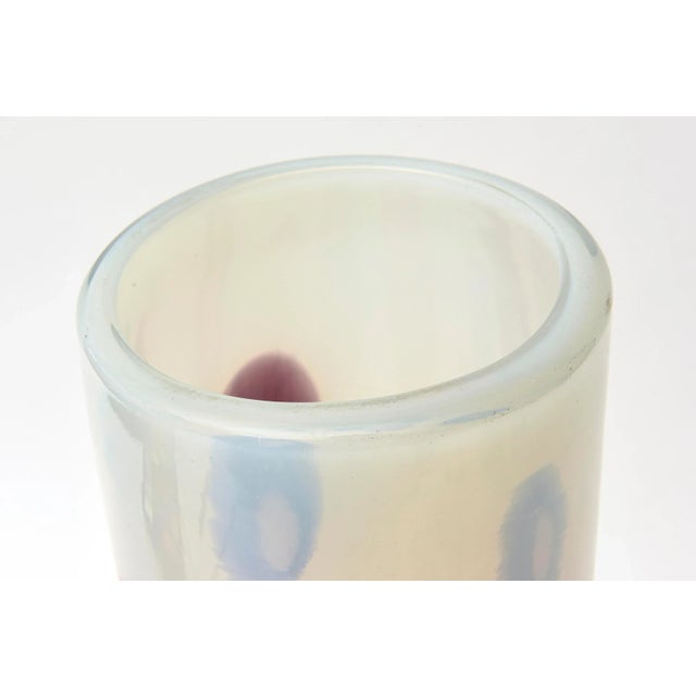 Red Vintage Italian Murano Anzolo Fuga for Avem Murrines Opalescent Glass Vase or Vessel For Sale - Image 8 of 11