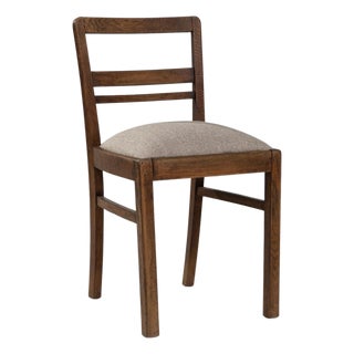 20th Century French Wooden Dining Chair With Upholstered Seat For Sale