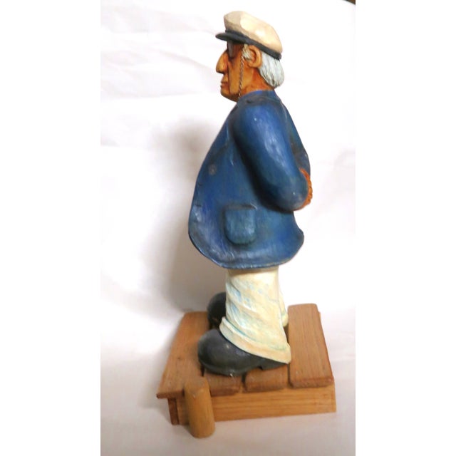 Ron Gaskill (American 1951 - 2009) - "Capt. Irv" - Original Signed/Dated Vintage Wood Sculpture 2001 For Sale - Image 4 of 8